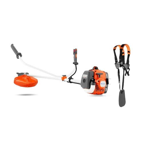 Husqvarna 122R : Débroussailleuse Thermique 21,7 cm³, Largeur de Coupe 43 cm, tête Tap’n Go, Smart Start®, livrée avec Harnais.