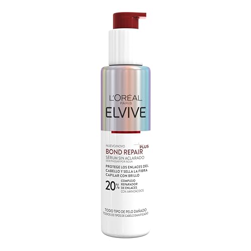 L'Oréal Paris Sérum Reparador Sin Aclarado, Protege Los Enlaces del Cabello y Sella la Fibra, Para Todo Tipo de Pelo Dañado, Rutina de Reparación Profunda, Elvive Bond Repair Plus, 150 ml