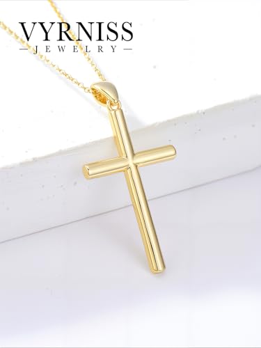 18K Gold Cross Pendant for Women Gold Cross Necklace 18K Gold Jewelry Religious Gift3