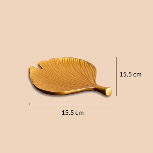 Image of MARKET 99 Glossy Golden Ribbed Platter | Aluminium Decorative Dish Tray for Home, Dining Table, Gifting & Festive Decor |Designer Metal Centerpiece for Modern and Traditional Spaces