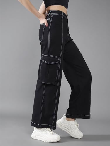 Image of Dolce Crudo Women's Wide Leg High-Rise Clean-Look Jean's