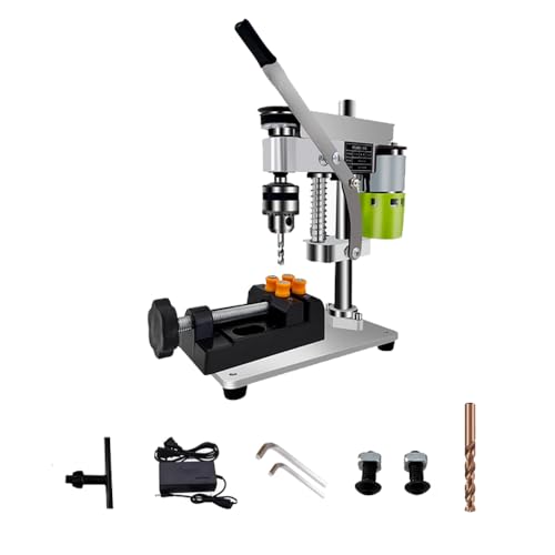 Image of RATTMMOTOR DIY Benchtop Drilling Machine 110V-220V, Mini Desktop Variable Speed Drill Press 12mm Stroke, 3000RPM 795 Motor with Bench Vise Clamp, B10 Drill Chuck 0.6-6.5mm for CNC Machining