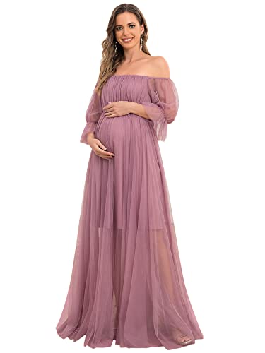 Image of Ever-Pretty Women's Off-Shoulder A-line Tulle Maternity Dress for Baby Shower 20862-EY