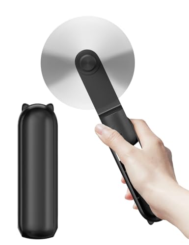 LETSCOL Ventilador de mano portátil, mini ventilador de bolsillo, ventilador de escritorio personal plegable con banco de energía, ventilador recargable por USB para maquillaje, hogar, viajes al aire