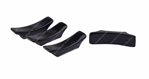 Porcelain Chopsticks Rest With Curve Designs, Black, Set Of 4 Pieces, 2.50 (L) X 0.25 (W) X 0.25 (H) #TOP5