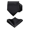 Forony Solid Ties for Men with Pocket Square Sets Mens Necktie Ties Formal Tuxedo Wedding