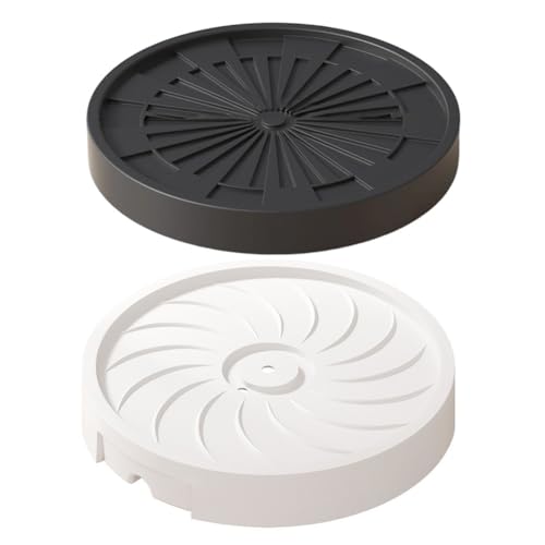 Support de plante robuste à roues cachées blanc lot de 2 avec drainage