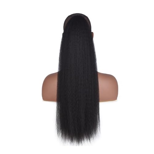 Extension de queue de cheval ondulée 65 cm postiche cheveux noirs synthétiques longs ondulés
