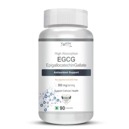 Image of Vokin Biotech EGCG from Green Tea Leaf Extract 500mg EGCG - Antioxidant Support - 90 Capsules