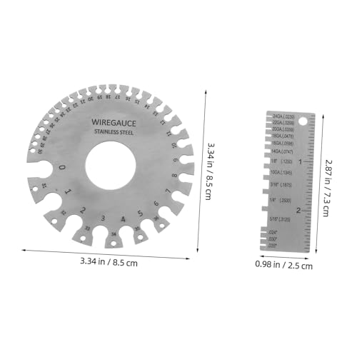 Juego de 2 calibradores de espesor de metal de acero inoxidable para inspección de soldadura y medición precisa de alambres, para uso doméstico y automotriz miniatura 2