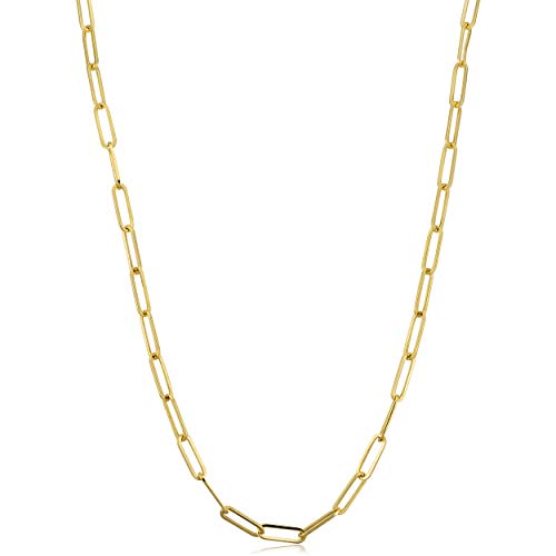 Kooljewelry Womens Chain Classic - 14k Yellow Gold Polished Paperclip Chain Necklace by Kooljewelry - Used condition - US$487.02