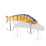 HISOO Fishing Lures for Bass Trout Multi Jointed Crank Bait Swimbaits Slow Sinking Swiming Bass Freshwater Saltwater Lifelike Fishing Lures