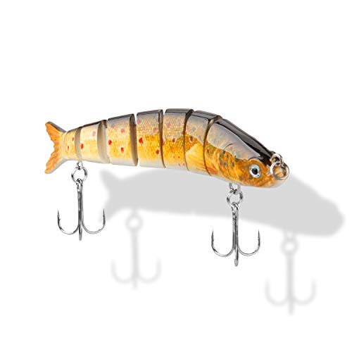 HISOO Fishing Lures for Bass Trout Multi Jointed Crank Bait Swimbaits Slow Sinking Swiming Bass Freshwater Saltwater Lifelike Fishing Lures