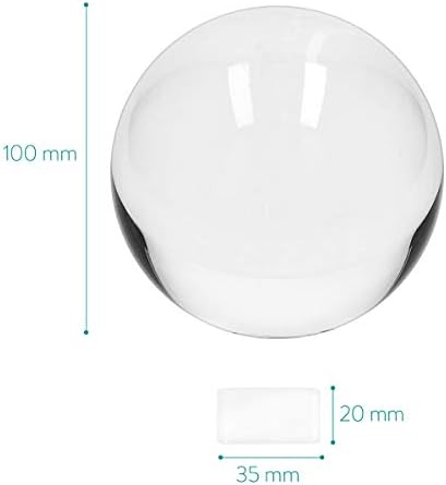 Navaris Crystal Clear Glass Ball - 100mm Transparent K9 Globe for Meditation Divination - Photo Sphere Prop for Art Decor, Photography w/Stand
