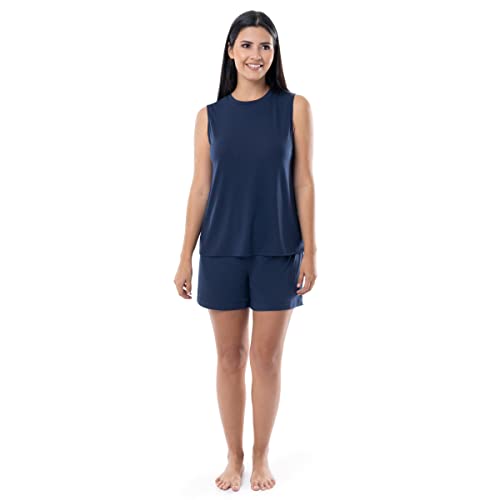 Pijama de tirantes mujer Fruit of the Loom ropa de dormir transpirable azul 3X shorts