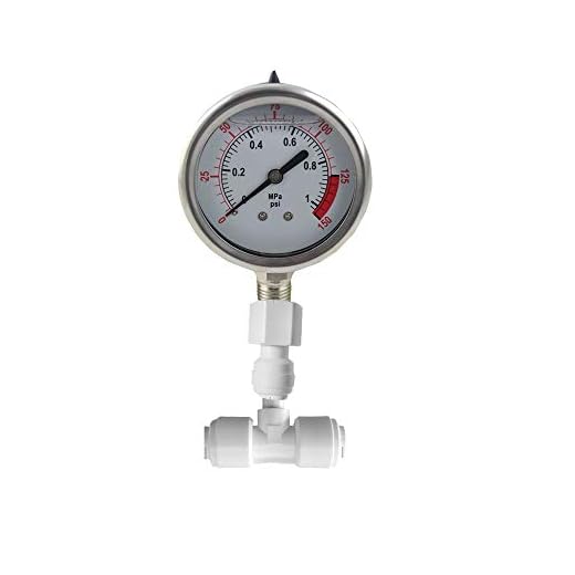 PureSec Stainless Steel Water Pressure Gauge