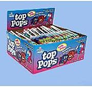 Top Pops Taffy Lollipops Red and Blue Raspberry 48 ct (4 boxes)