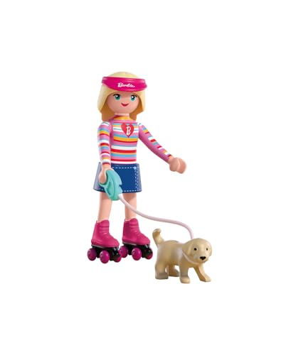 Playmobil, Barbie Malibu, Set de Patins avec Barbie, Le Chiot Taffy et des Chaussures Convertibles, pour Enfants Ă partir de 4 Ans, 72126
