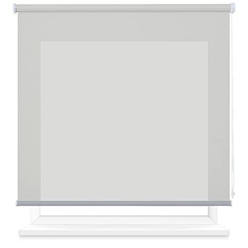 Estor Enrollable Translúcido 90 x180cm (Ancho x Largo), Estor Semiopaco, Medida de la Tela 87 x175cm ( Gris claro )