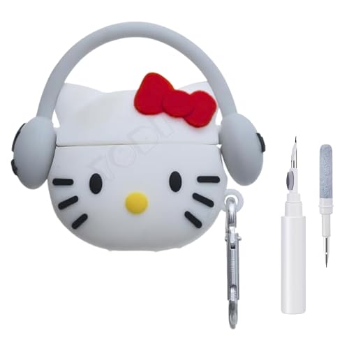 Image of YODI Case Cover for Airpods Pro|Pro 2|Airpods Pro 3|Airpods 4 Pouch, Silicone Cases with Cleaner Kit 360 Drop Protection,Shock-Resistant ((White-Kitty), Airpods 4)