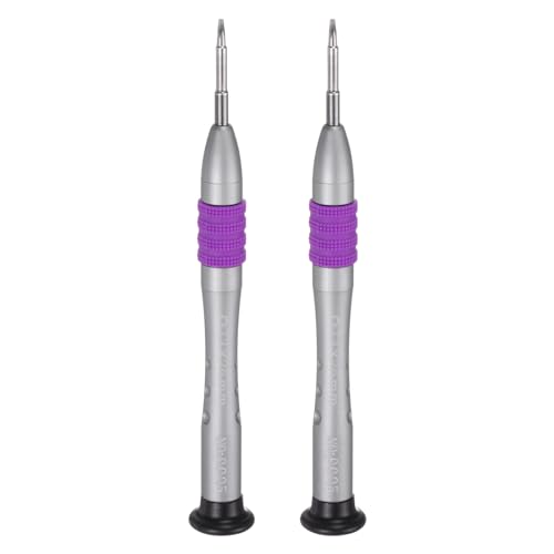 sourcing map 2pcs Precision Torx Screwdriver T3 Magnetic Star 6 Point Head Mini Pen Style Screw Driver with Non-Slip Handle for Eyeglasses Watch Laptop Electronic, Purple