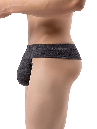 iKingsky Men's Modal Cheeky Thongs Sexy Mini Cheek Underwear Silky Low Rise Bulge Underpanty for Men3