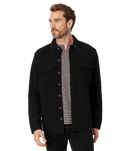 Amazon.com: Vince Mens SHIRT JKT, BLACK/MED H GREY, X-SMALL