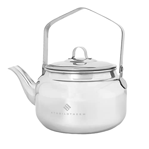 2,5 L Camping-Wasserkocher Set – Mit 2 Tassen & Tragetasche, Aluminium, Für Outdoor, Grau
