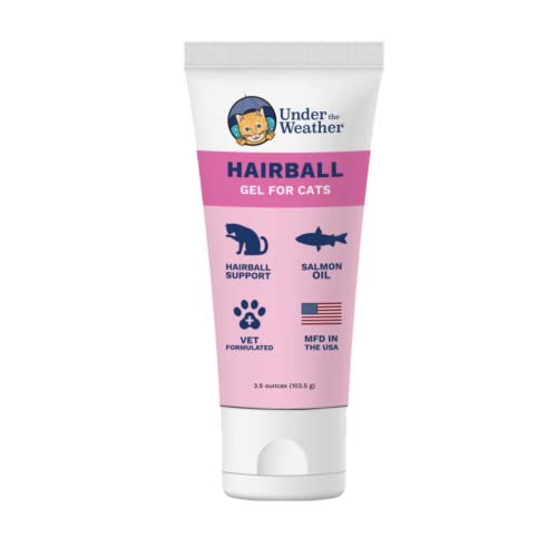 Under the Weather Hairball Gel for Cats | Vet Formulated Hairball Remedy Gel for Cats | Supports and Aids Normal & Natural Elimination of Hairballs in Adult Felines | 3.5 Ounces