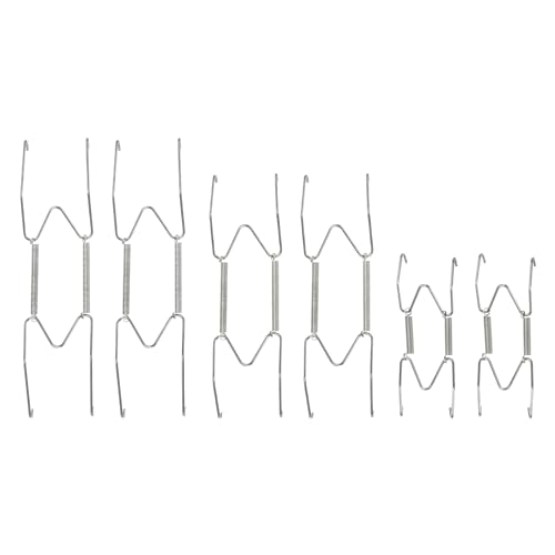 Quarkzman confezione 6 ganci decorativi piatti 10,2 cm / 15,2 cm / 20,3 cm argento