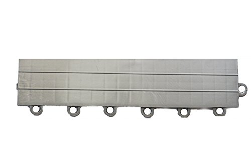 Speedway Garage Tile F789453S Garage Floor Female Ramp Edges with Loops, Silver