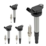 4PCS UF596 Ignition Coils Kit With 4912 Iridium Spark Plug Ignition Coils Pack Compatible With