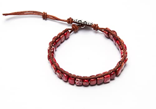 Image of 7 Chakra Bracelet Bohemian Handmade Leather Wrap Healing Protection Natural Stone Yoga Beaded Bracelets Boho Friendship Jewelry
