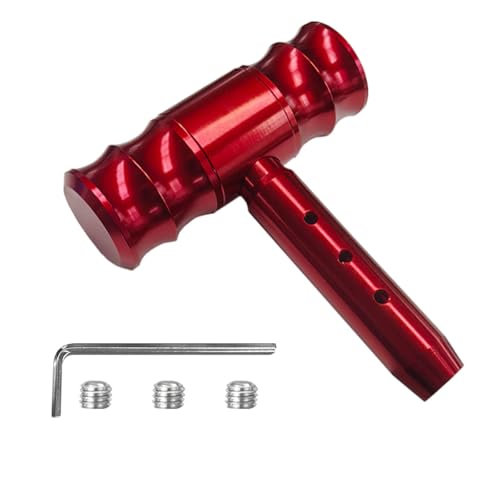 BDZMC Car Gear Shift Head, Car Modification Aircraft Joystick Shift Knob, Aluminum Alloy Gear Shifter, T-Handle Car Shifter Lever, Universal Car Accessories Fit for Most Manual Cars (Red)