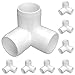 FORMUFIT F0343WE-WH-8 3-Way Elbow PVC Fitting, Furniture Grade, 3/4" Size, White (Pack of 8)