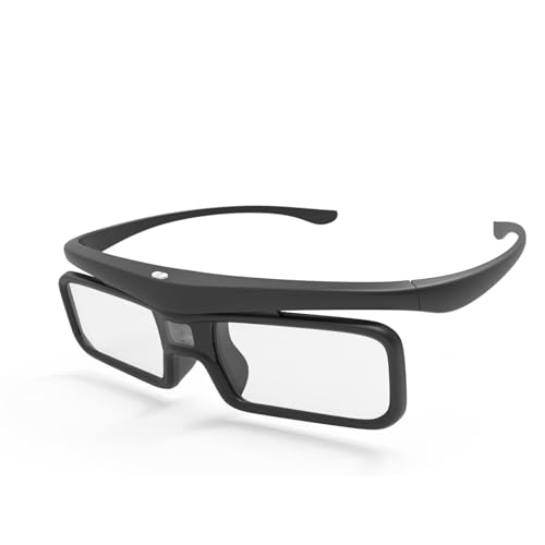 Valerion DLP Link 3D-Brille, wiederaufladbare aktive Shutter-Brille kompatibel mit VisionMaster Max/ Pro2/ Pro, StreamMater Puls2/ Puls & Andere DLP-Link 3D-Projektoren (1 Pack)