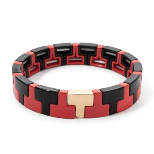 Pulseras de esmalte para mujer tipo brazalete elástico de cuentas estilo boho