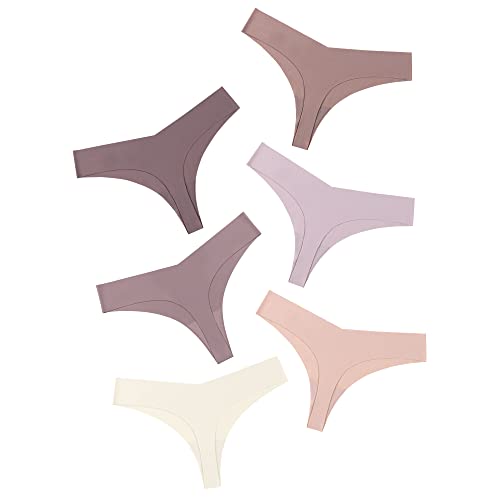 DEANGELMON Seamless Thongs for Women No Show Thong Underwear Women Comfortable Multiple Pack