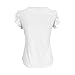 Eyelet Tops for Women Hollow Out Embroidery Summer Casual Dressy Shirts Cape Short Sleeve Elegant Blouses Tshirts White