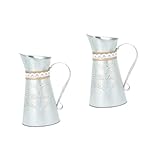 Vase pour arrangement floral : pichet à fleurs de style vintage magnifiquement conçu et avec sur le devant. parfait pour exposer des fleurs