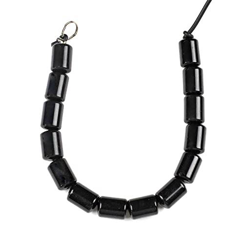 Cherry Blossom Beads Large Hole Black Obsidian 10X14Mm Smooth Barrel Beads With A 2.5Mm Drilled Hole - 13 Beads / 8 Inch Strand #TOP3