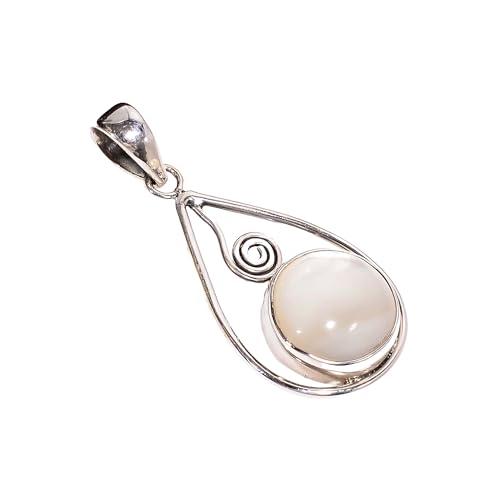 Pendentif nacre véritable argent 925 pour éviter les allergies de peau