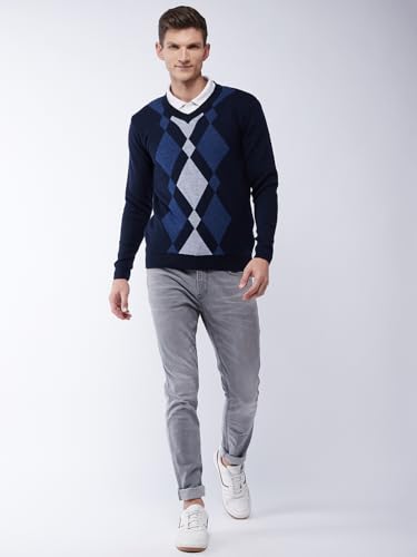 Image of Pivl Men's Winter Geometric Print Sweater - Warmth and Style for The Season||Winterwear||