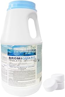 BROMIGUARD Bromine Tablets 1 Inch 4 Lbs for Spa Hot Tub Chemical Tabs | 1" Brominating Tablets Spa & Hot Tub Chemical Sanitizer