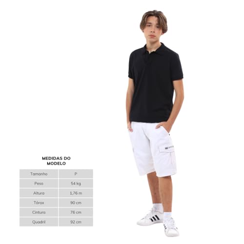 Camisa Polo Masculina Piquet com Viscose Dry John Pull (M,Preto)