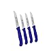 Produktbild Bauernmesser Das original 4er Set| sehr scharfes Küchenmesser| rostfreies Allzweckmesser| Handabzug| Blauer Kunststoffgriff| hergestellt in Solingen| Klinge aus Vanadium Edelstahl mit Dünnschliff