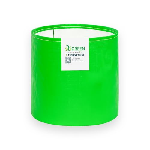 Image of HDPE Grow Bags for Plants 9X12 Inch (Pack of 1) | 260 GSM Heavy Duty UV-Protected Round Green Colour Plant Bags for Terrace and Vegetable Gardening | Strong & Reusable|