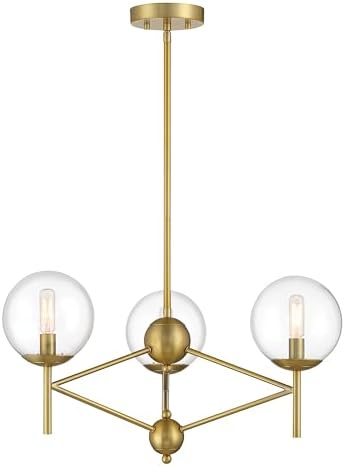 Minka Lavery 2796-695 Auresa Pendant, 3-Light, 120 Total Watts, 24-in H x 12-in W, Soft Brass