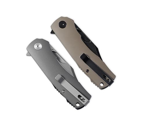 Petrified fish PFP03 Victor Folding Knife 3.58" K110 Satin Blade Steel Micarta Handle EDC Outdoor Camping Pocket Folding Knife (Blue Satin)