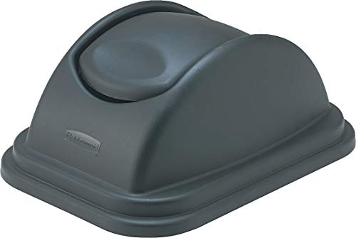 Image of Rubbermaid Commercial Products Swing Top Wastebasket Lid, Compatible with 41QT /10.25G RCP Wastebaskets, Polypropylene, Black, Lid Only